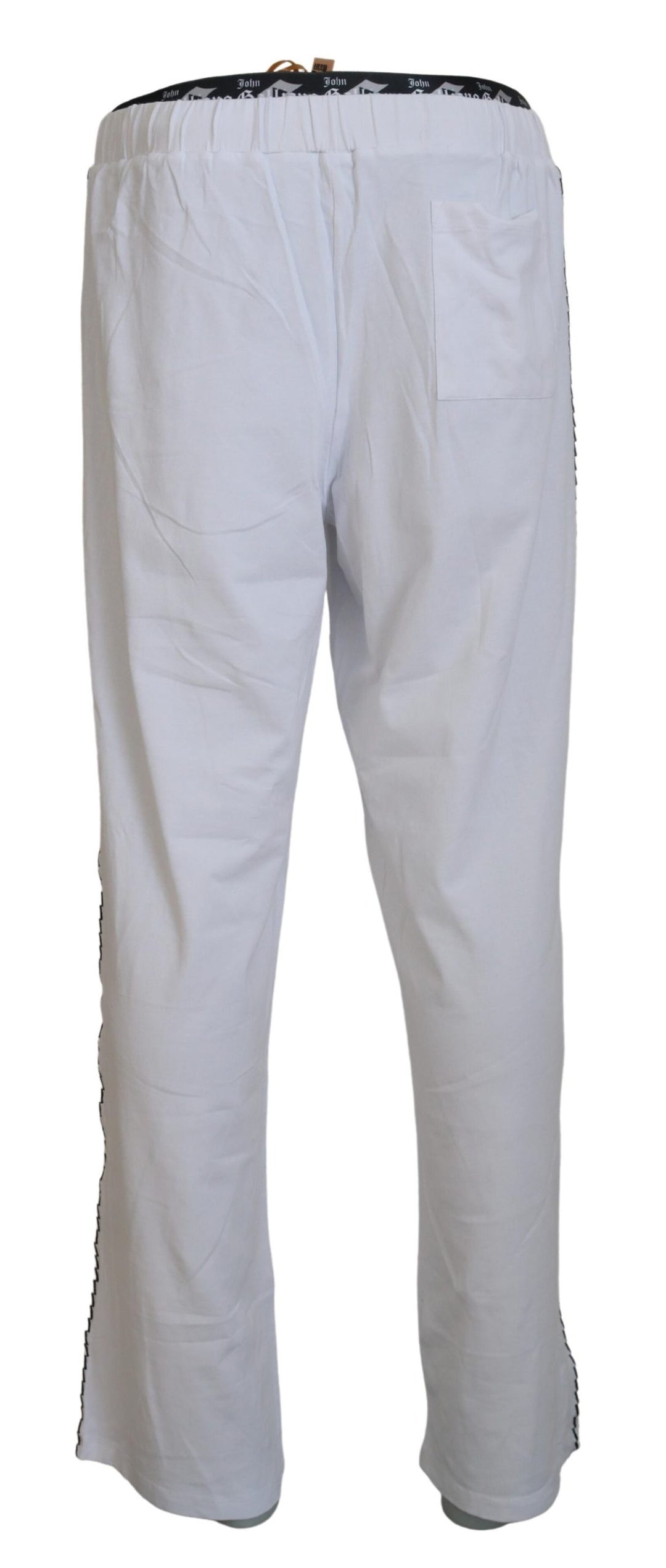 Weiße Baumwolle Logo Lose Männer Hose
