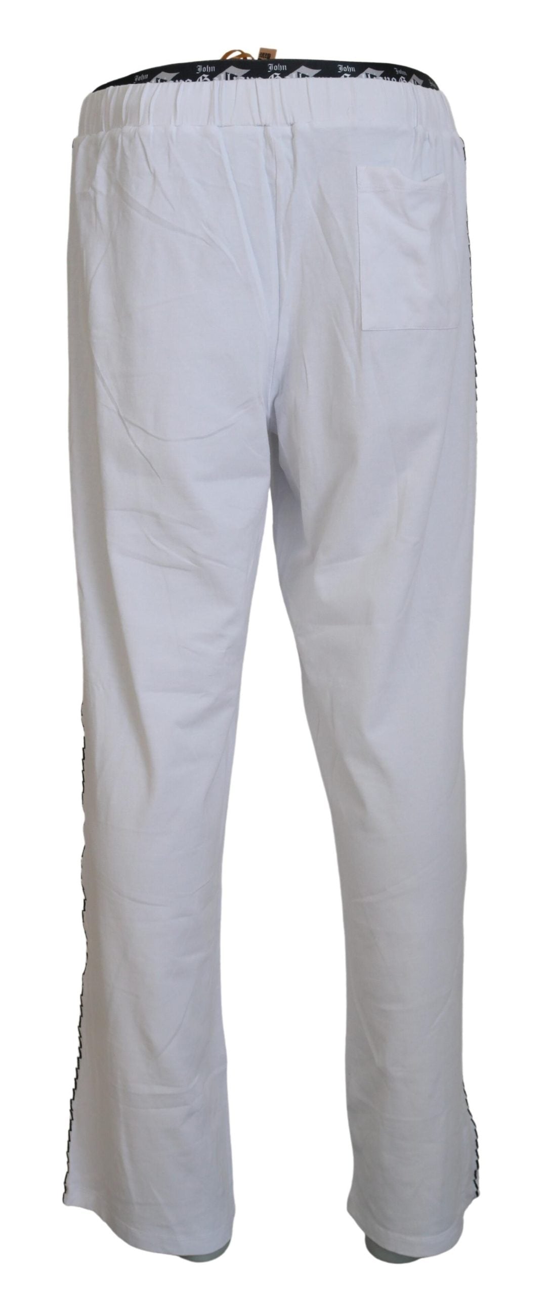 Weiße Baumwolle Logo Lose Männer Hose