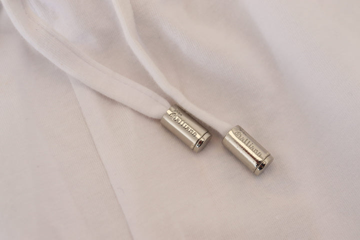 Weiße Baumwolle Logo Lose Männer Hose