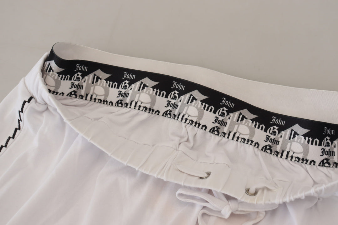 Weiße Baumwolle Logo Lose Männer Hose