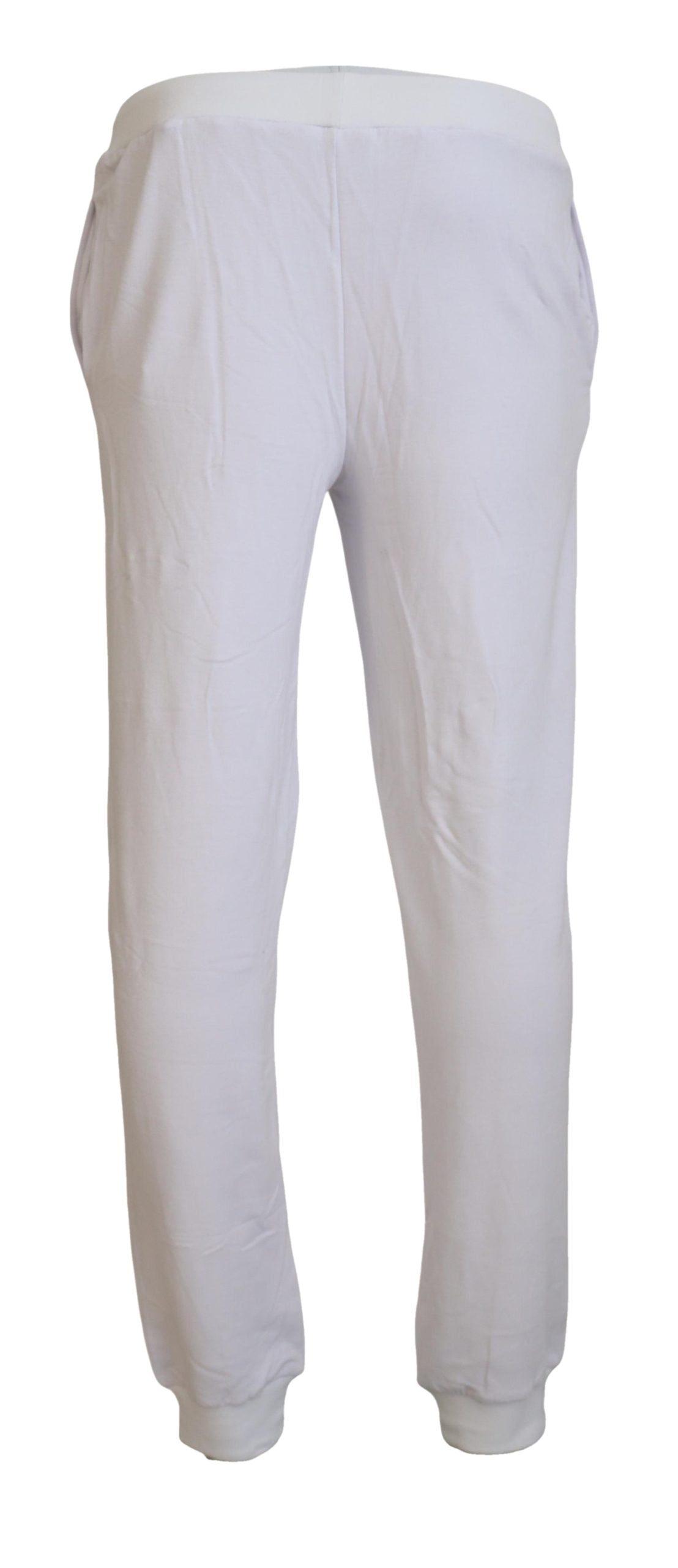 Weiße Baumwoll-Logo-Herren-Jogger-Hose