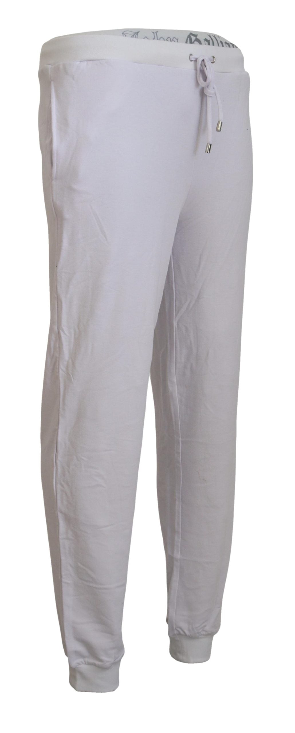 Weiße Baumwoll-Logo-Herren-Jogger-Hose