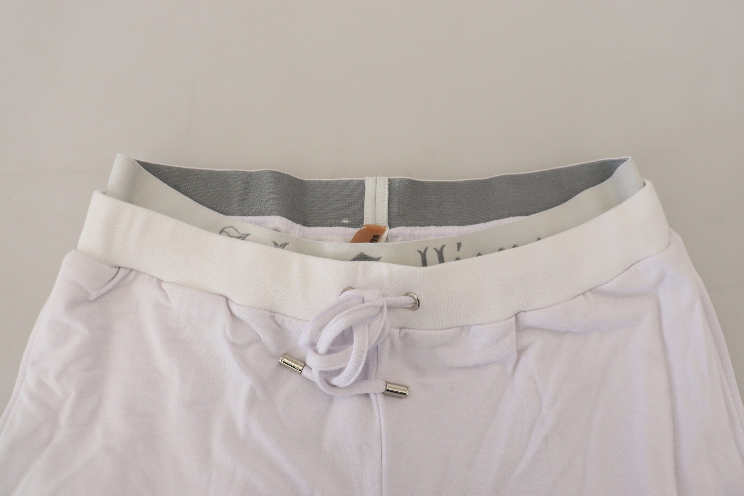 Weiße Baumwoll-Logo-Herren-Jogger-Hose