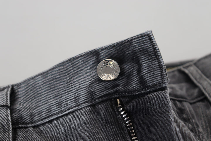 Eleganter grau karierter Denim-Schatz