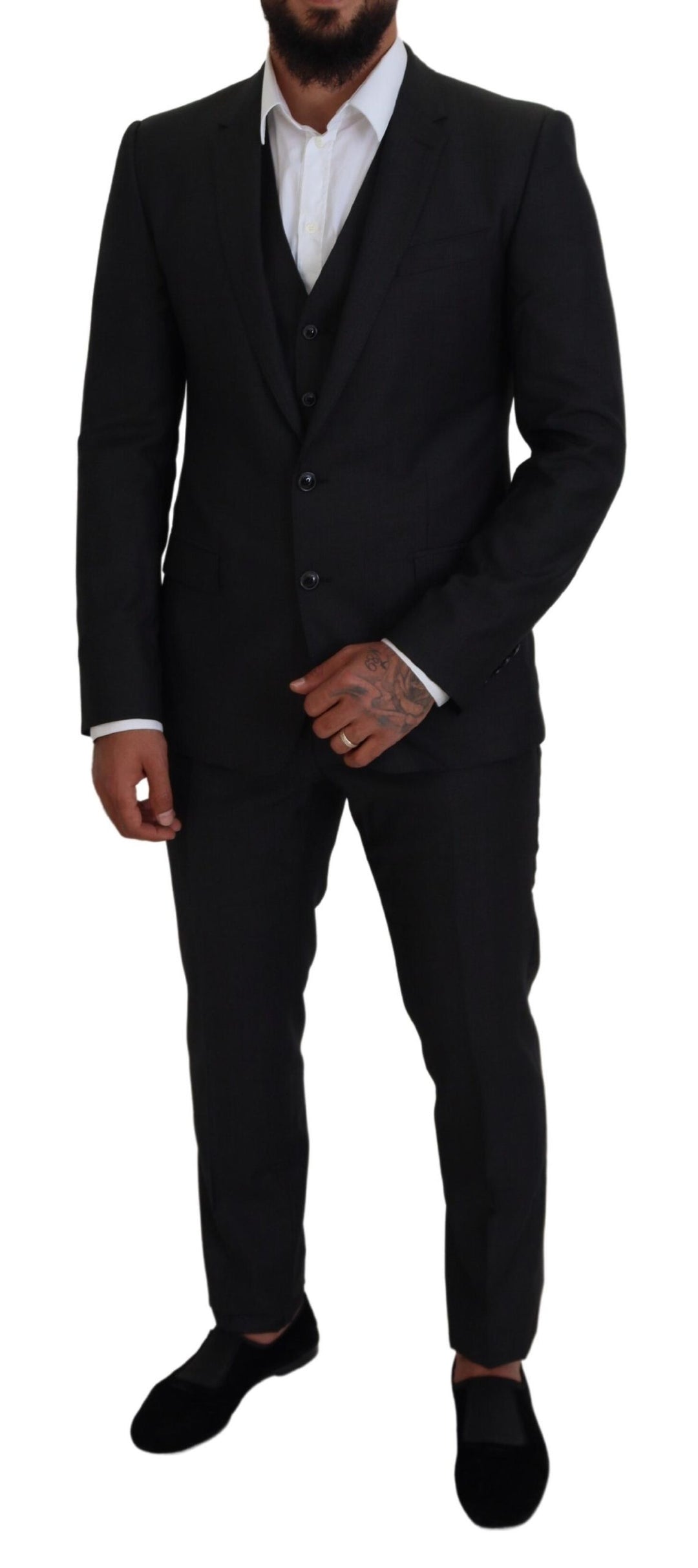 Grauer MARTINI 3 Stück Slim Fit Anzug
