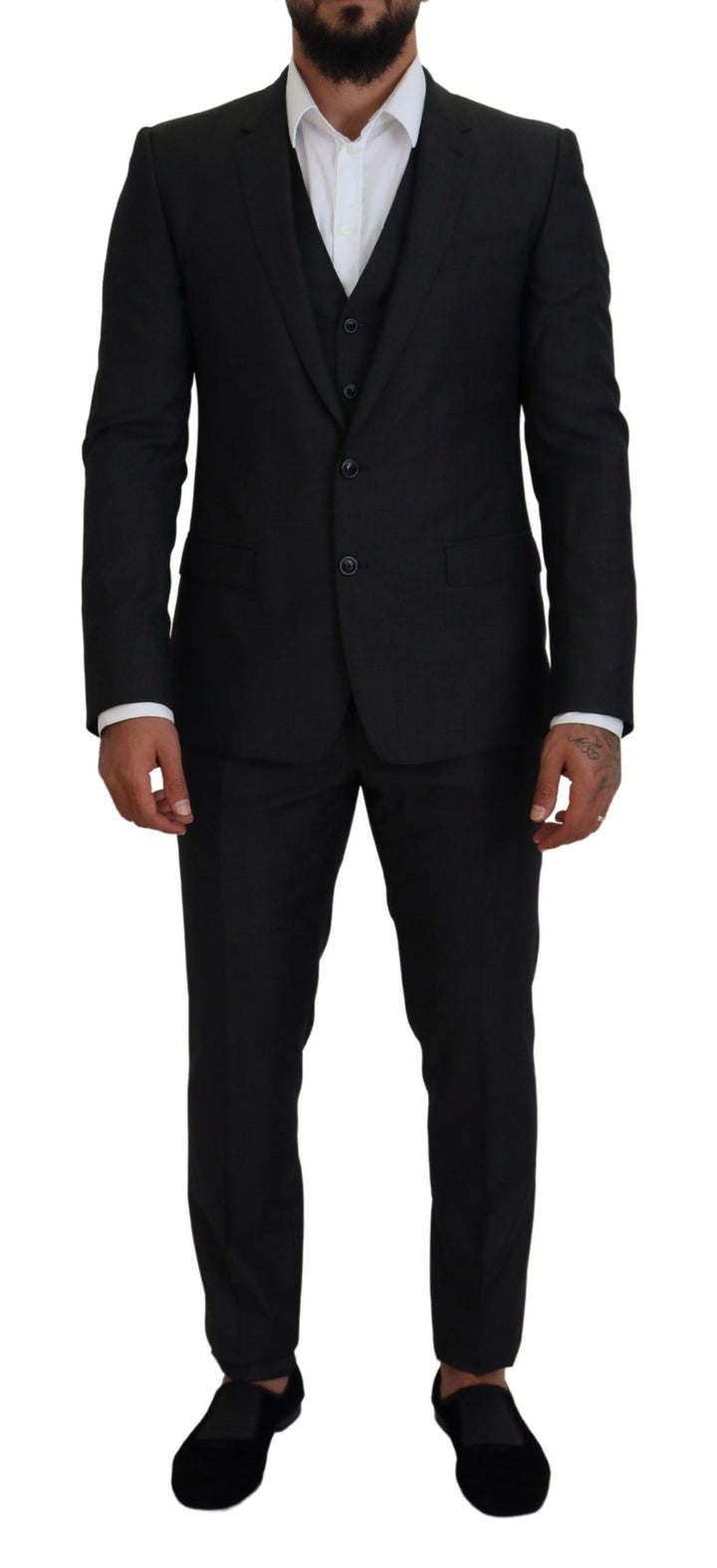 Grauer MARTINI 3 Stück Slim Fit Anzug