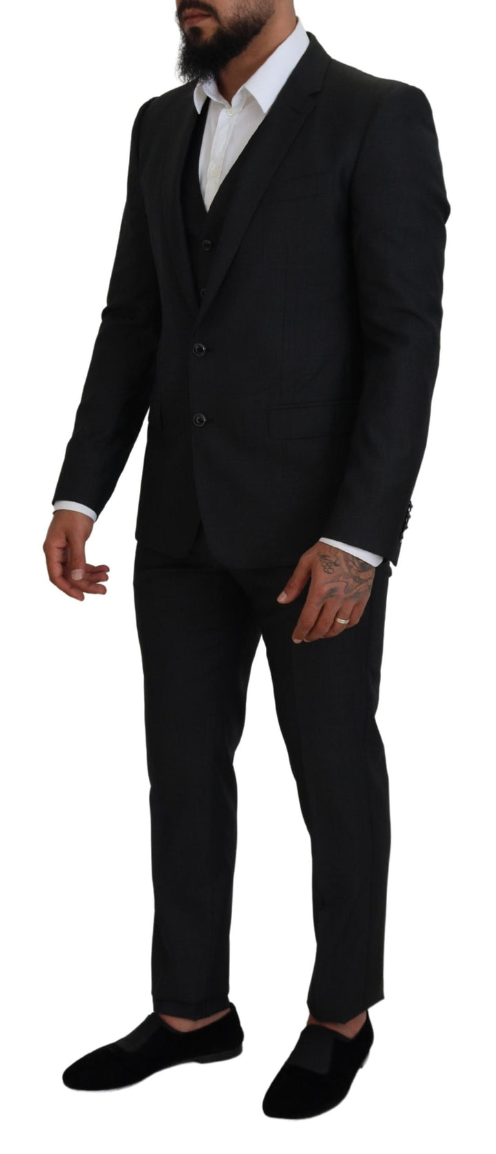 Grauer MARTINI 3 Stück Slim Fit Anzug