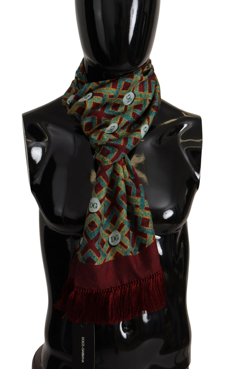 Elegant Multicolor Silk Scarf for Men Wrap