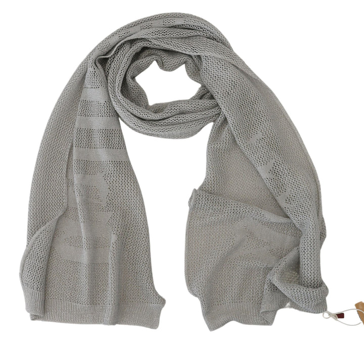 Elegant grey knitted designer scarf