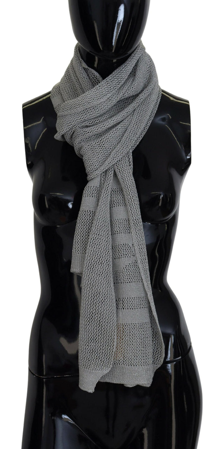 Elegant grey knitted designer scarf