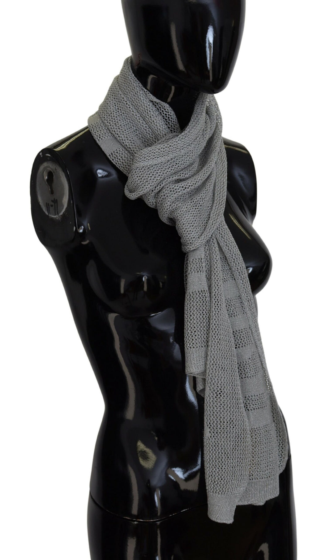 Elegant grey knitted designer scarf