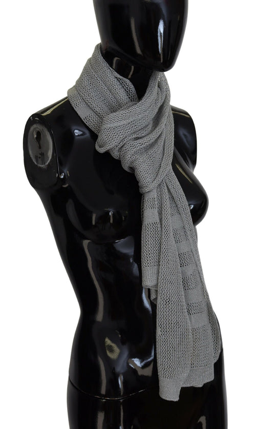 Elegant grey knitted designer scarf