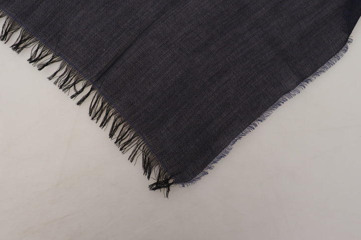 Dunkelblau Wolle Hals Wrap Schal Fransen Schal