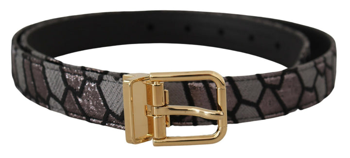 Multicolor leather statement belt