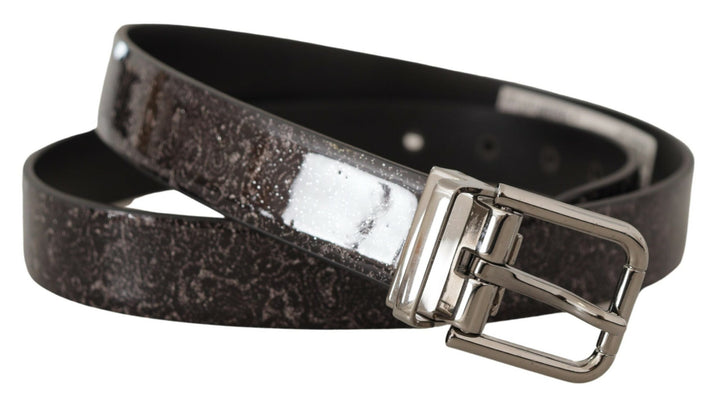 Schwarzer Goccia Glitter Lackleder Schnalle Vernice Gürtel