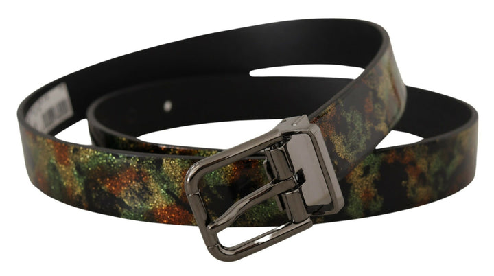 Elegant two-tone leather belt
