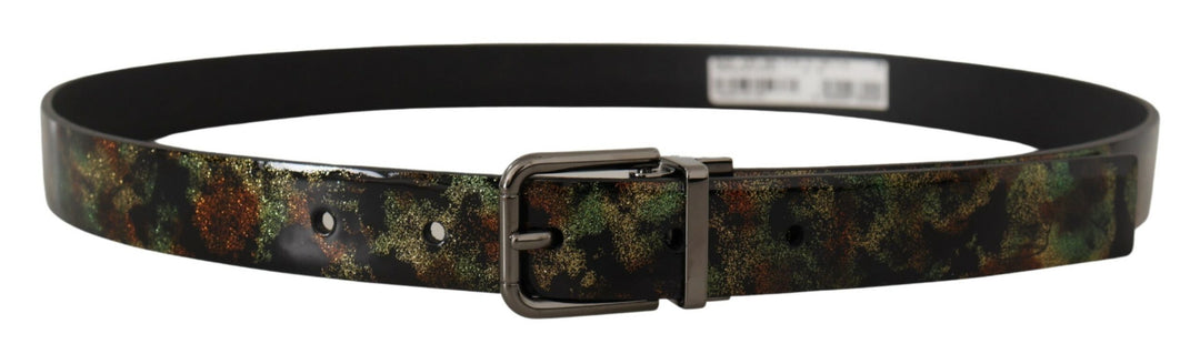 Elegant two-tone leather belt