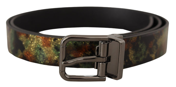 Elegant two-tone leather belt