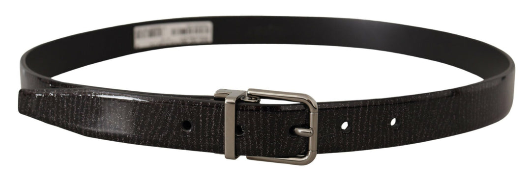 Schwarzes Leder Vernice Metallschnalle Gürtel
