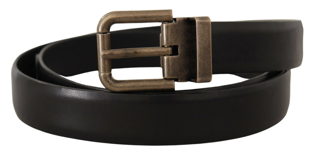 Elegant black calfskin belt