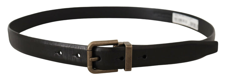 Elegant black calfskin belt