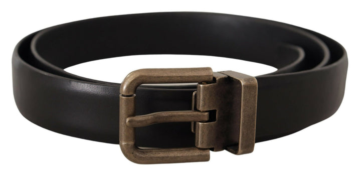 Elegant black calfskin belt