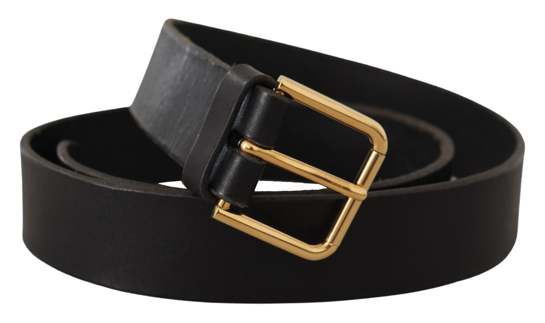 Brauner Goldmetall-Logoschnalle Kalbsledergürtel