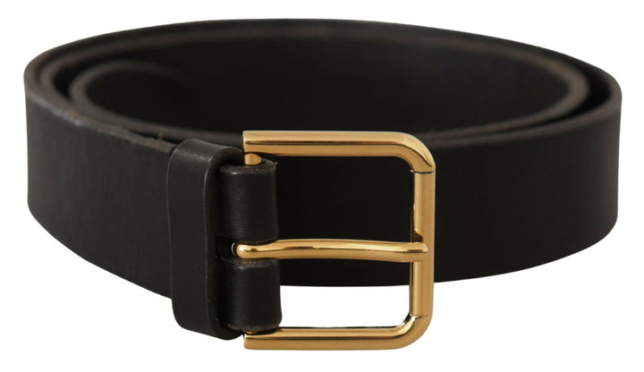 Brauner Goldmetall-Logoschnalle Kalbsledergürtel