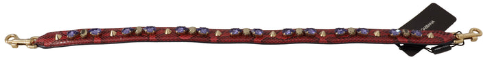 Elegant handbag strap made of red python leather