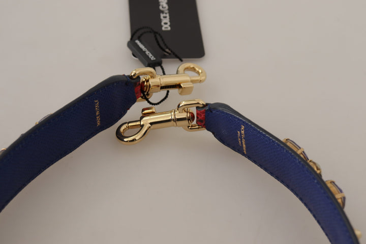 Elegant handbag strap made of red python leather