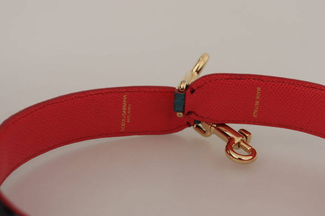 Emerald green leather shoulder strap