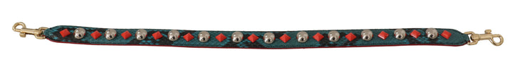 Emerald green leather shoulder strap