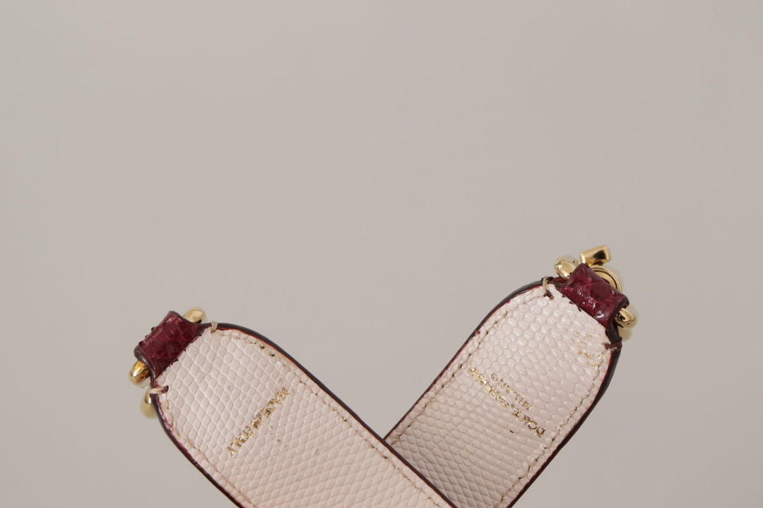 Elegant bag strap made of python leather in Bordeaux