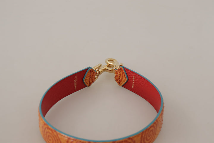 Chic orange leather shoulder strap accessory