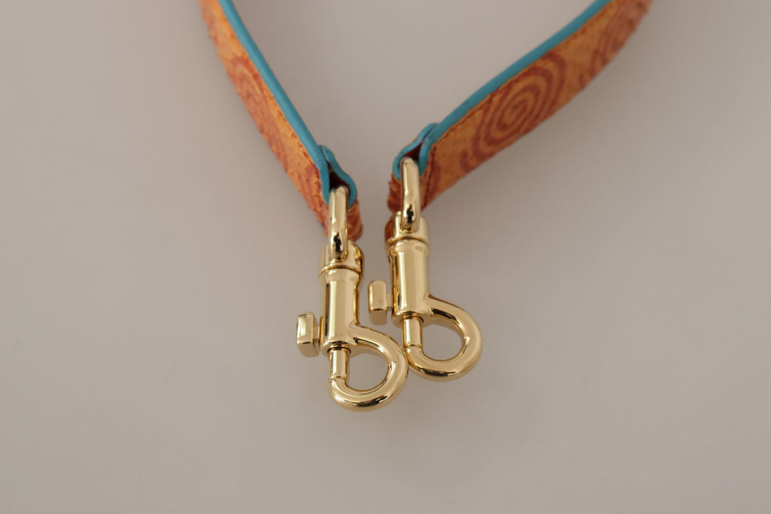 Chic orange leather shoulder strap accessory