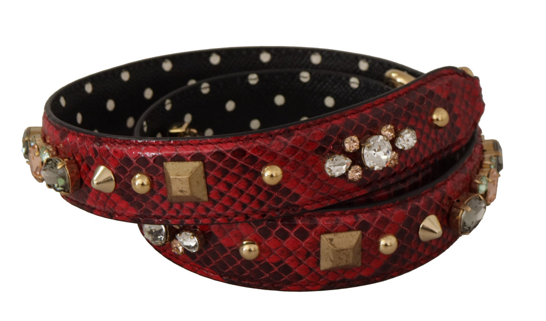 Red python leather shoulder bag strap