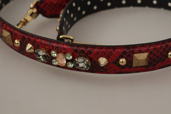Red python leather shoulder bag strap