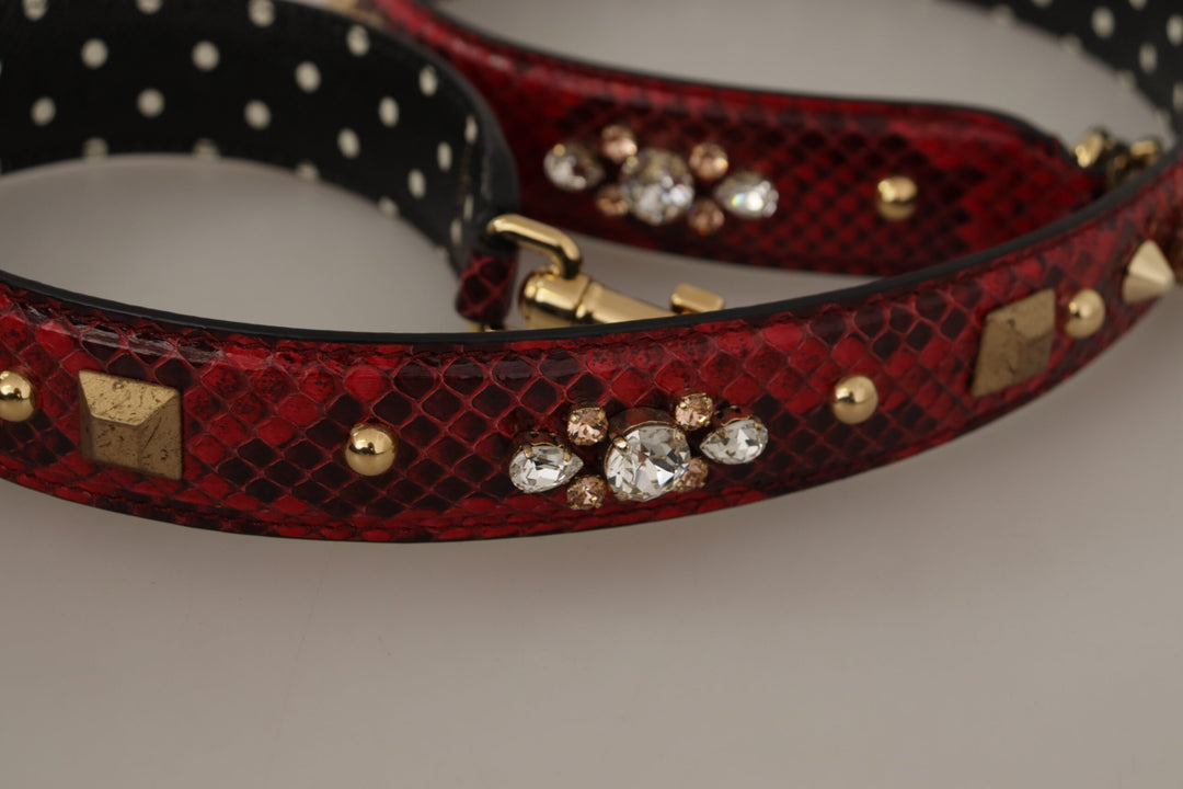 Red python leather shoulder bag strap