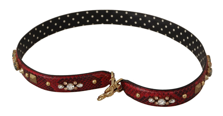 Red python leather shoulder bag strap