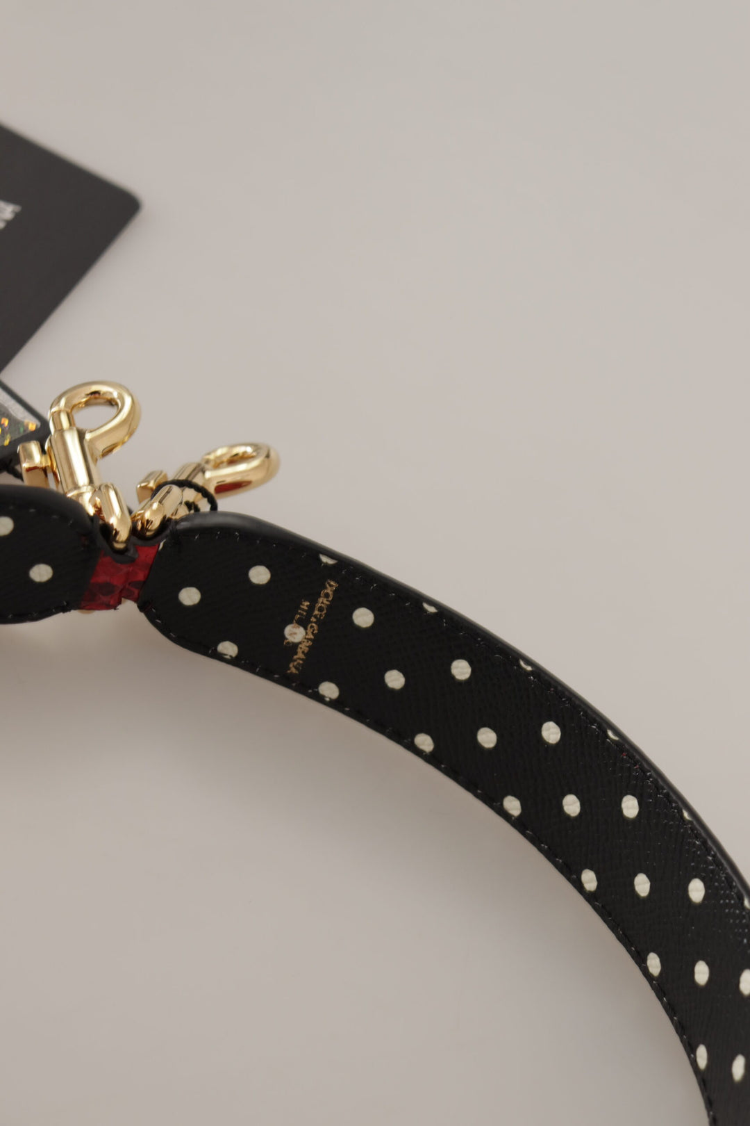Elegant shoulder strap made of red python leather