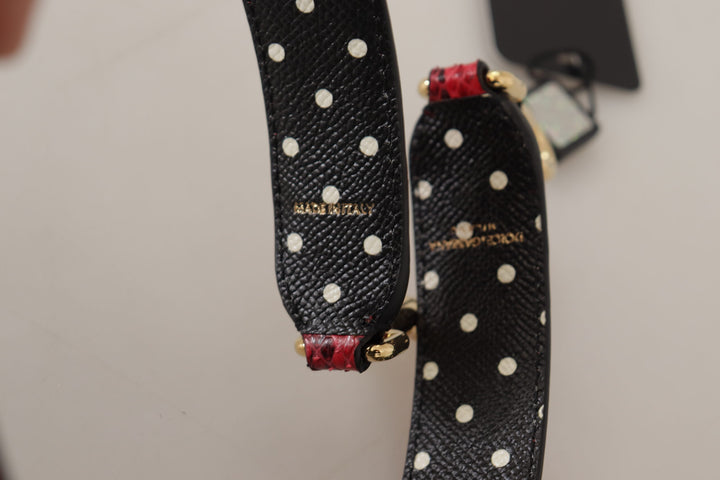 Elegant shoulder strap made of red python leather