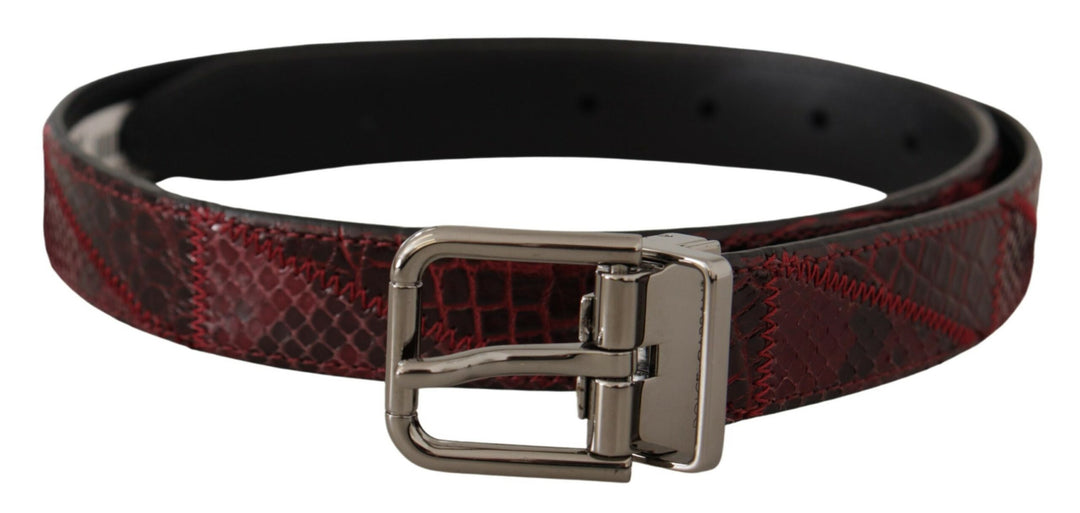Elegant red belt made of exotic leather