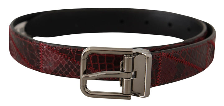 Elegant red belt made of exotic leather