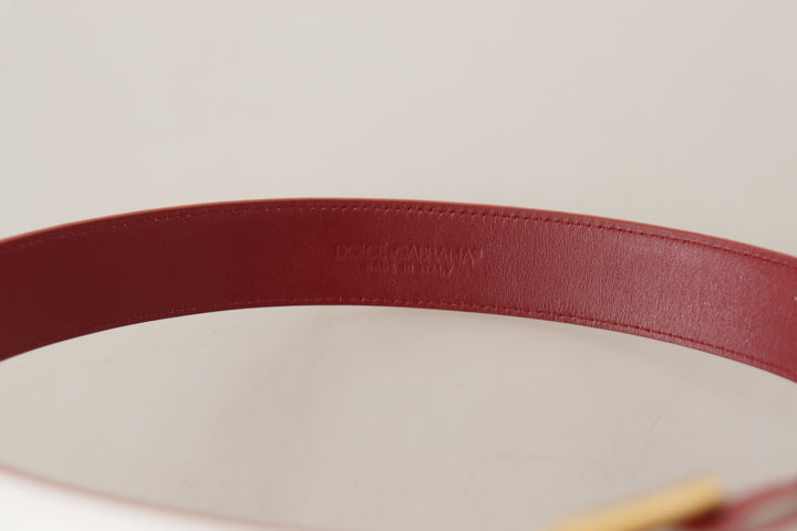 Elegant white leather belt with engraved buckle