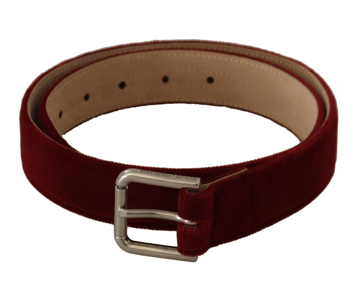 Elegant velvet belt with logo engraving