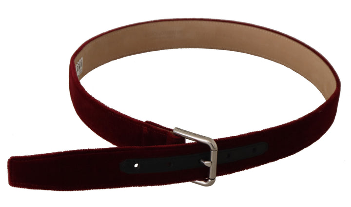 Elegant velvet belt with logo engraving