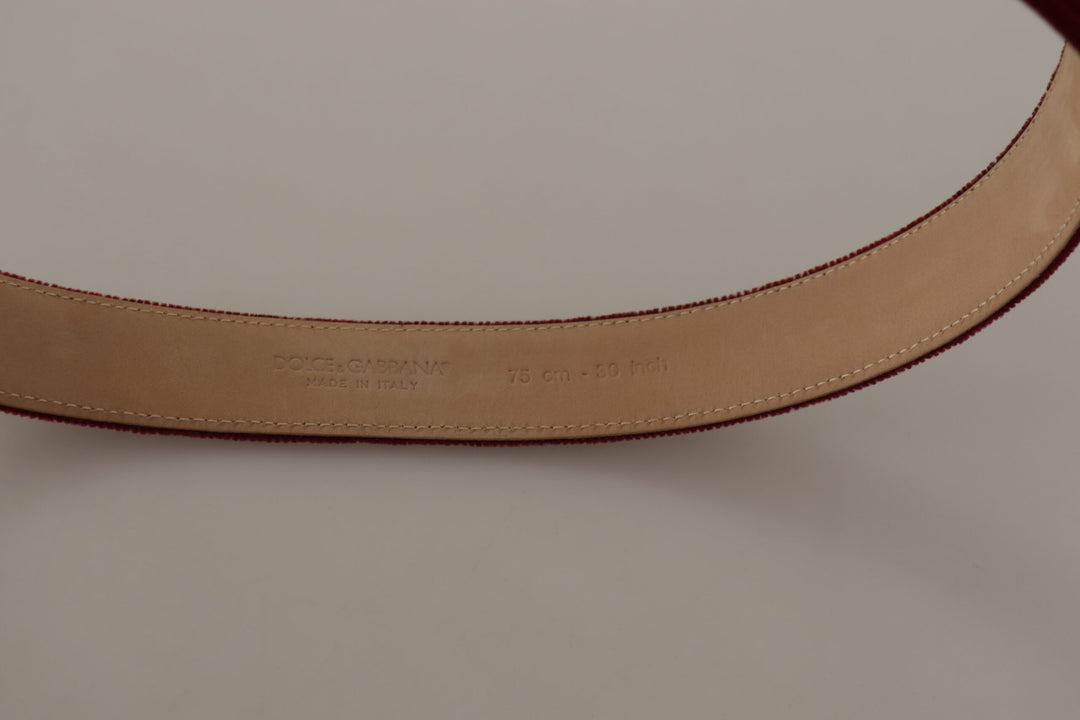 Elegant velvet belt with logo engraving