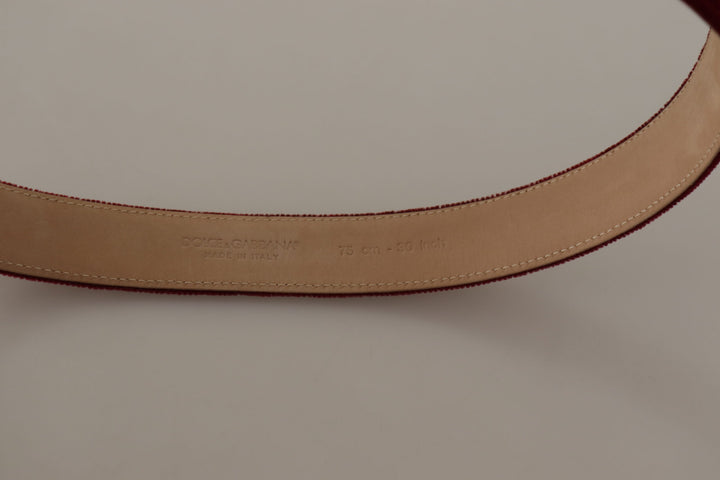 Elegant velvet belt with logo engraving