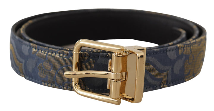 Elegant navy blue leather belt