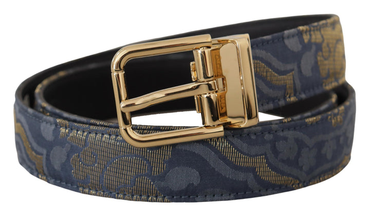Elegant navy blue leather belt